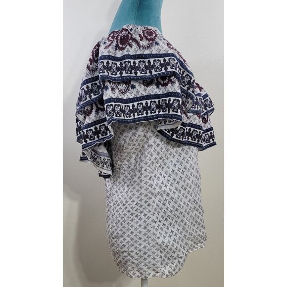 Francescas Top Womens Small Layered Ruffles Boho Cottagecore Coastal Vibes NWT - Picture 2 of 9